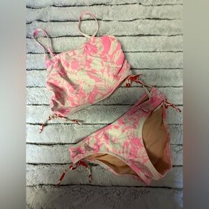 Crewcuts Pink and Cream Floral Bikini Set